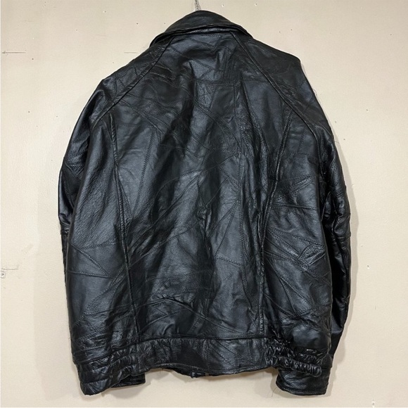 Leather Works brand Patchworked Leather Bomber coat. XXL - Picture 5 of 7